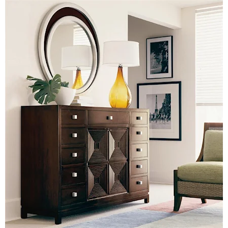 Pacific Master Chest and Circle-in-Circle Mirror